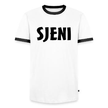 génie - T-shirt contrasté Homme - blanc/noir - Devant - AI Model Female 172 light (172cm) & AI Model Male 178 dark (178cm)