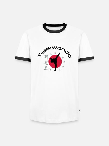 taekwondo_3 - Männer Kontrast-T-Shirt - Weiß/Schwarz