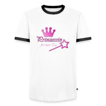 Prinzessin - Männer Kontrast-T-Shirt - Weiß/Schwarz - Vorne - AI Model Female 172 light (172cm) & AI Model Male 178 dark (178cm)
