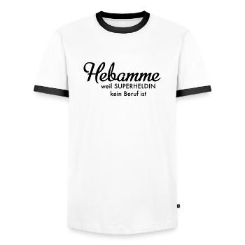 Hebamme - Männer Kontrast-T-Shirt - Weiß/Schwarz - Vorne - AI Model Female 172 light (172cm) & AI Model Male 178 dark (178cm)