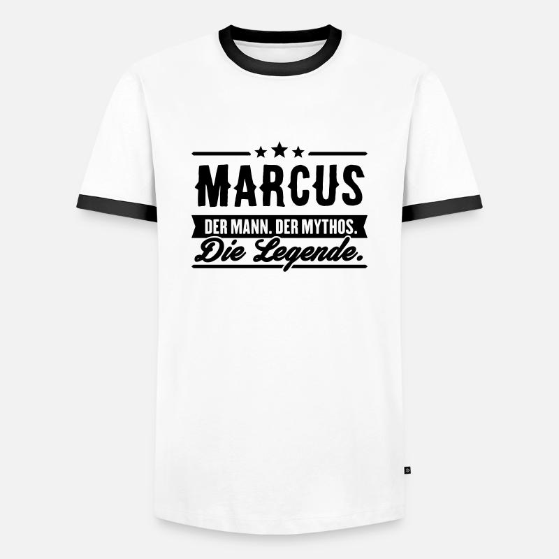Mann Mythos Legende Marcus - Männer Kontrast-T-Shirt - Weiß/Schwarz