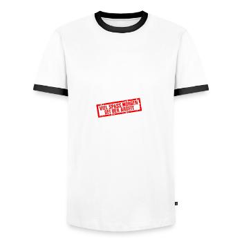 Ich bin in Rente - Du nicht Geschenk - Männer Kontrast-T-Shirt - Weiß/Schwarz - Vorne - AI Model Female 172 light (172cm) & AI Model Male 178 dark (178cm)