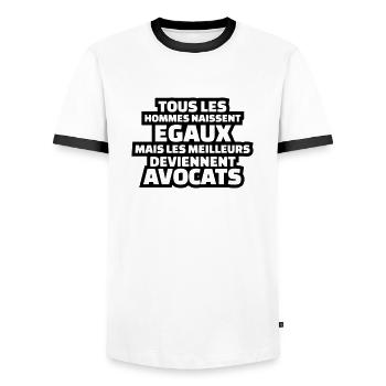 les meilleurs deviennent avocats - T-shirt contrasté Homme - blanc/noir - Devant - AI Model Female 172 light (172cm) & AI Model Male 178 dark (178cm)