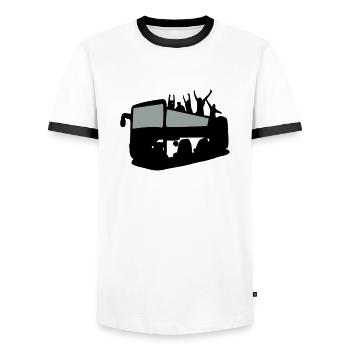 Tour Bus & tourisme - T-shirt contrasté Homme - blanc/noir - Devant - AI Model Female 172 light (172cm) & AI Model Male 178 dark (178cm)