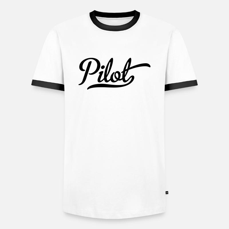 pilot - Men's Ringer Shirt - white/black