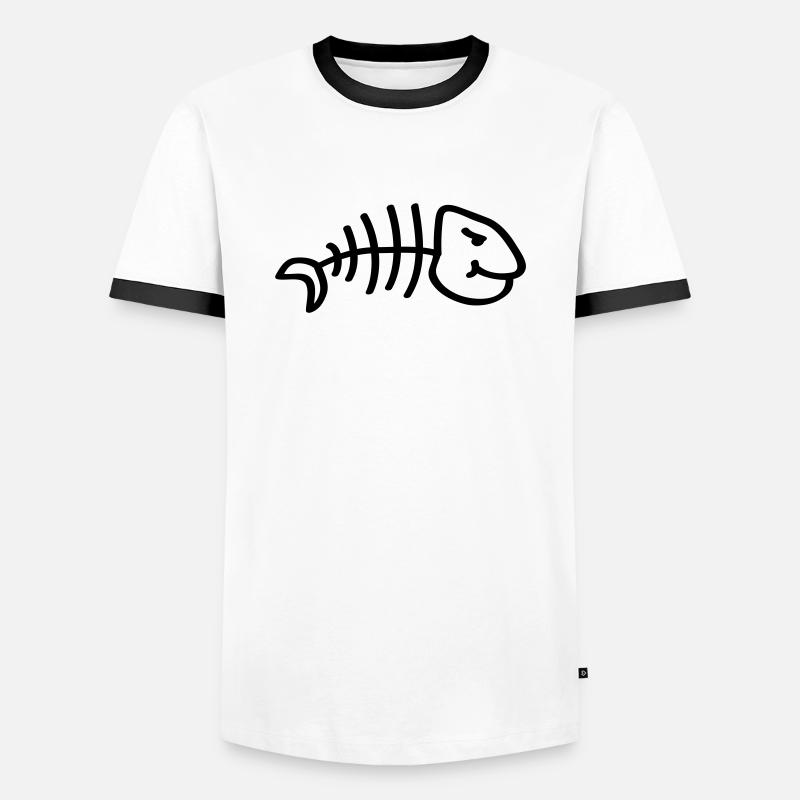 fish_comic_tk1 - Männer Kontrast-T-Shirt - Weiß/Schwarz
