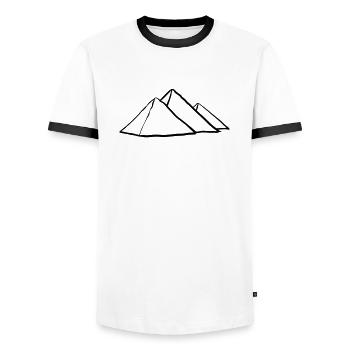 Pyramiden von Gizeh - Männer Kontrast-T-Shirt - Weiß/Schwarz - Vorne - AI Model Female 172 light (172cm) & AI Model Male 178 dark (178cm)