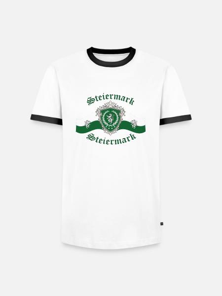 Steiermark Wappen - Männer Kontrast-T-Shirt - Weiß/Schwarz