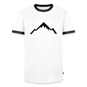 Mountain - T-shirt contrasté Homme - blanc/noir - Devant - AI Model Female 172 light (172cm) & AI Model Male 178 dark (178cm)