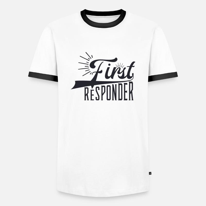 First Responder - Männer Kontrast-T-Shirt - Weiß/Schwarz