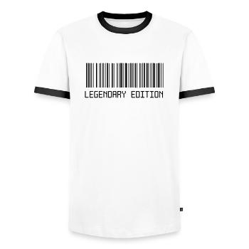 Legendär legenden Ausgabe Held Legende Vektor 09 - Männer Kontrast-T-Shirt - Weiß/Schwarz - Vorne - AI Model Female 172 light (172cm) & AI Model Male 178 dark (178cm)