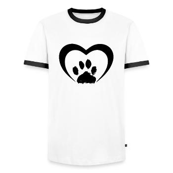 Chien chien - T-shirt contrasté Homme - blanc/noir - Devant - AI Model Female 172 light (172cm) & AI Model Male 178 dark (178cm)