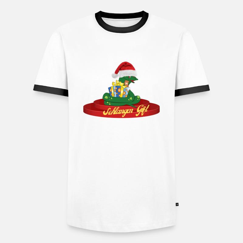 SchlangenGift - Männer Kontrast-T-Shirt - Weiß/Schwarz