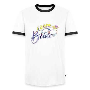 Bride bride wedding stag party bridesmaid party stag party - Men's Ringer Shirt - white/black - Front - AI Model Female 172 light (172cm) & AI Model Male 178 dark (178cm)
