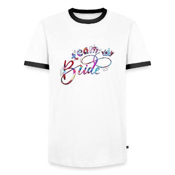 Bride bride wedding stag party bridesmaid party stag party - Men's Ringer Shirt - white/black - Front - AI Model Female 172 light (172cm) & AI Model Male 178 dark (178cm)