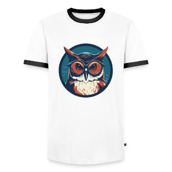Owl Sunglasses Odd Eagle Owl - Men's Ringer Shirt - white/black - Front - AI Model Female 172 light (172cm) & AI Model Male 178 dark (178cm)