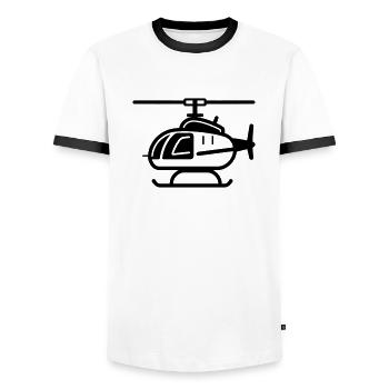 Helicopter - Men's Ringer Shirt - white/black - Front - AI Model Female 172 light (172cm) & AI Model Male 178 dark (178cm)