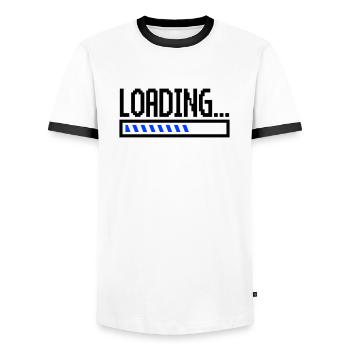 Chargement - T-shirt contrasté Homme - blanc/noir - Devant - AI Model Female 172 light (172cm) & AI Model Male 178 dark (178cm)