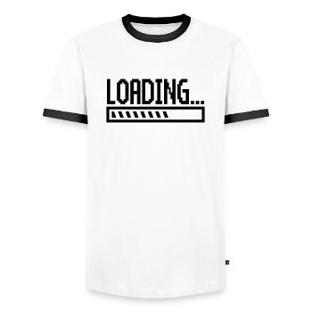 Chargement - T-shirt contrasté Homme - blanc/noir - Devant - AI Model Female 172 light (172cm) & AI Model Male 178 dark (178cm)