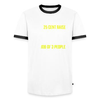 Obtenir une augmentation Work Job English - T-shirt contrasté Homme - blanc/noir - Devant - AI Model Female 172 light (172cm) & AI Model Male 178 dark (178cm)