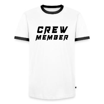 Membre d’équipage 1 - T-shirt contrasté Homme - blanc/noir - Devant - AI Model Female 172 light (172cm) & AI Model Male 178 dark (178cm)
