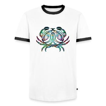 Krebs - Männer Kontrast-T-Shirt - Weiß/Schwarz - Vorne - AI Model Female 172 light (172cm) & AI Model Male 178 dark (178cm)