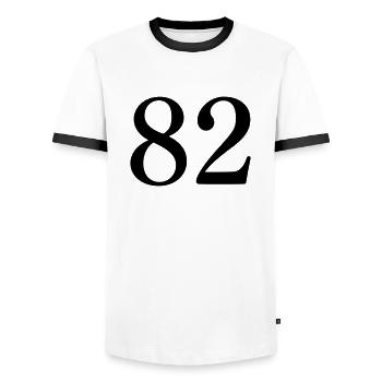 82 - T-shirt contrasté Homme - blanc/noir - Devant - AI Model Female 172 light (172cm) & AI Model Male 178 dark (178cm)