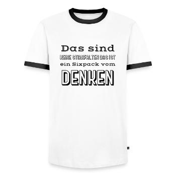 Funny sayings - Men's Ringer Shirt - white/black - Front - AI Model Female 172 light (172cm) & AI Model Male 178 dark (178cm)
