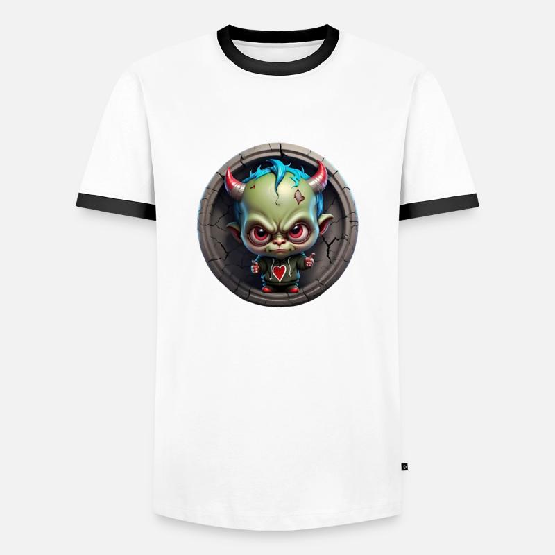 Devil's roast - Men's Ringer Shirt - white/black