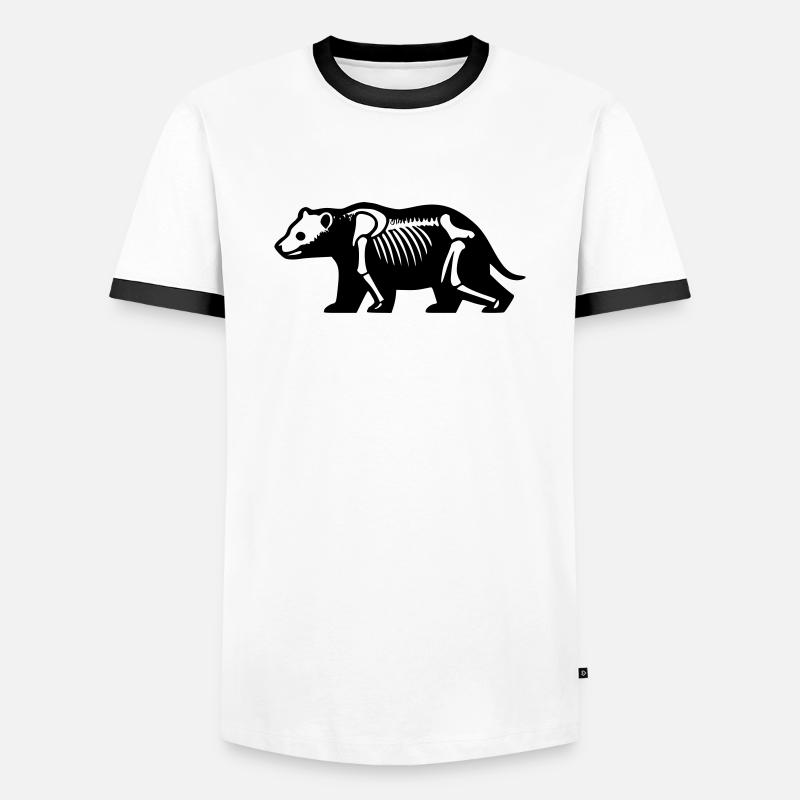 Skelett Bär - Männer Kontrast-T-Shirt - Weiß/Schwarz