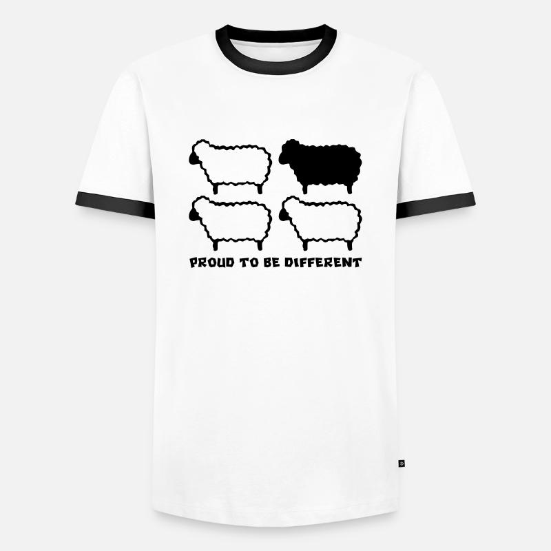 DIFFERENT SHEEP - 1C - Men's Ringer Shirt - white/black