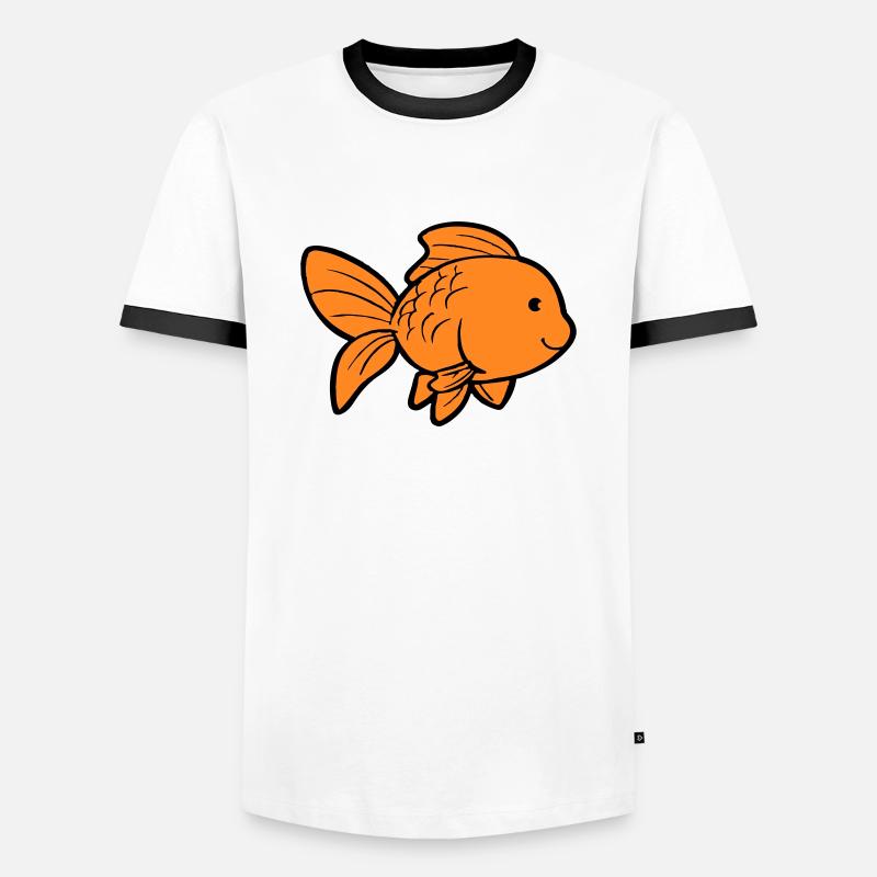 Fish Goldfish - Men's Ringer Shirt - white/black