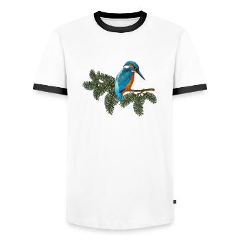 Colorful bird - Men's Ringer Shirt - white/black - Front - AI Model Female 172 light (172cm) & AI Model Male 178 dark (178cm)