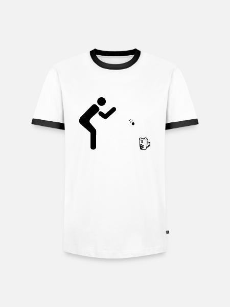 Beerpong #1 - Männer Kontrast-T-Shirt - Weiß/Schwarz