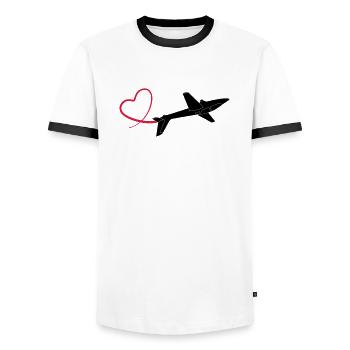 kunstflug fox 1 - Männer Kontrast-T-Shirt - Weiß/Schwarz - Vorne - AI Model Female 172 light (172cm) & AI Model Male 178 dark (178cm)