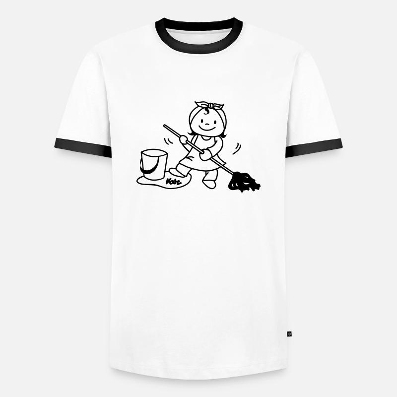 Putzfrau - Männer Kontrast-T-Shirt - Weiß/Schwarz