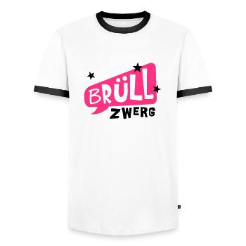 Howler nain - T-shirt contrasté Homme - blanc/noir - Devant - AI Model Female 172 light (172cm) & AI Model Male 178 dark (178cm)