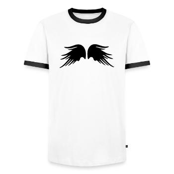 wings_fantasy_art_2 - T-shirt contrasté Homme - blanc/noir - Devant - AI Model Female 172 light (172cm) & AI Model Male 178 dark (178cm)