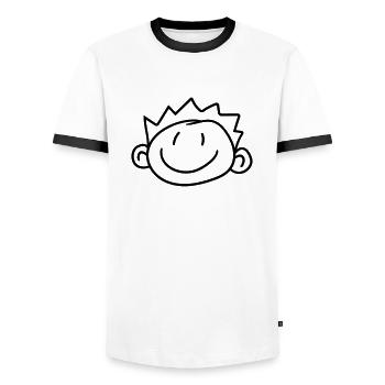 head face child painted scribble comic cartoon jun - Men's Ringer Shirt - white/black - Front - AI Model Female 172 light (172cm) & AI Model Male 178 dark (178cm)
