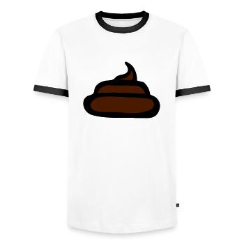 merde poo poop shit crap fun design - T-shirt contrasté Homme - blanc/noir - Devant - AI Model Female 172 light (172cm) & AI Model Male 178 dark (178cm)