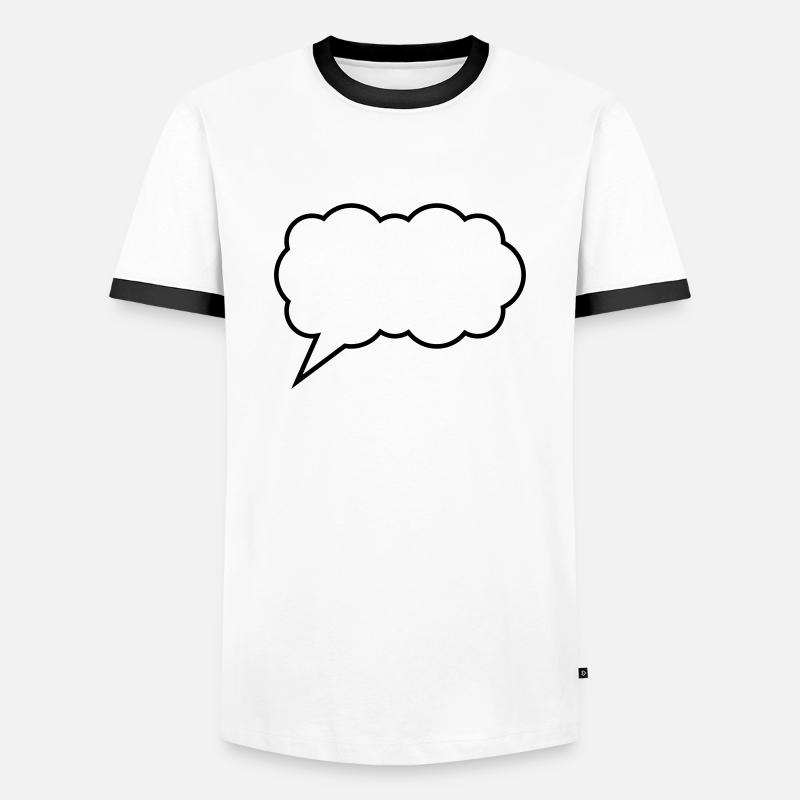 cloud bubble - Men's Ringer Shirt - white/black