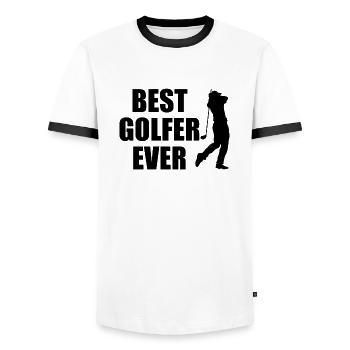 Best golfer ever gift sport golf hole - Men's Ringer Shirt - white/black - Front - AI Model Female 172 light (172cm) & AI Model Male 178 dark (178cm)