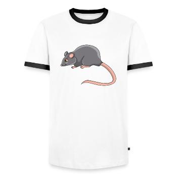 Rat - T-shirt contrasté Homme - blanc/noir - Devant - AI Model Female 172 light (172cm) & AI Model Male 178 dark (178cm)
