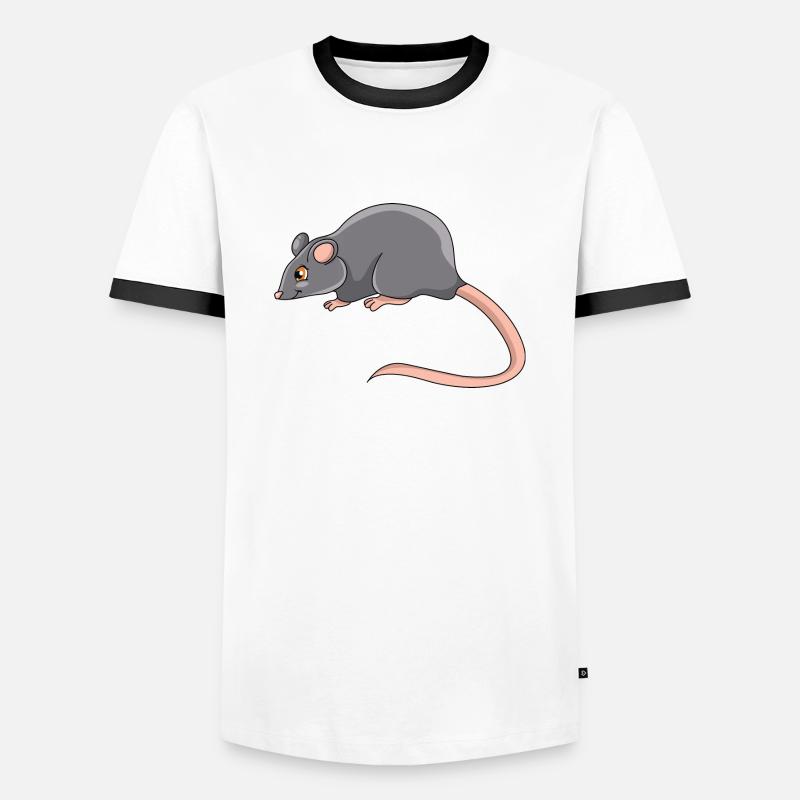 Ratte - Männer Kontrast-T-Shirt - Weiß/Schwarz