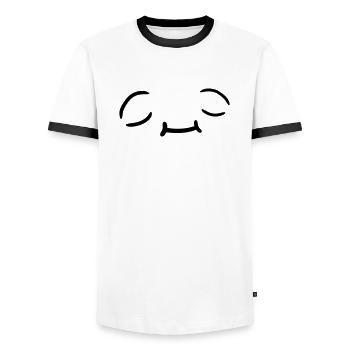 Conception de visage détendue - T-shirt contrasté Homme - blanc/noir - Devant - AI Model Female 172 light (172cm) & AI Model Male 178 dark (178cm)