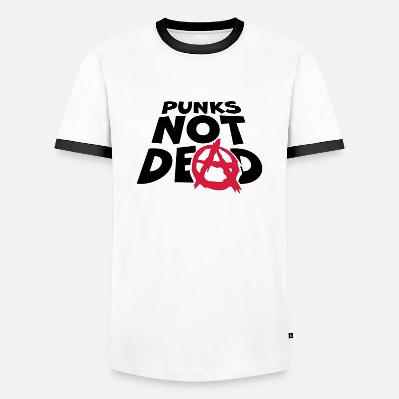 punks not dead quote - Men's Ringer Shirt - white/black