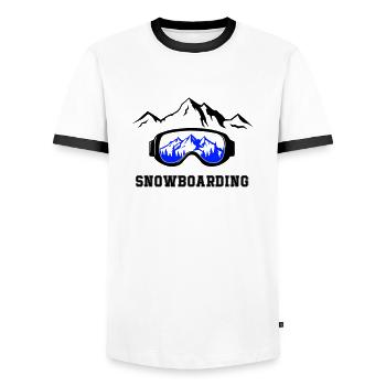 Planche à neige - T-shirt contrasté Homme - blanc/noir - Devant - AI Model Female 172 light (172cm) & AI Model Male 178 dark (178cm)