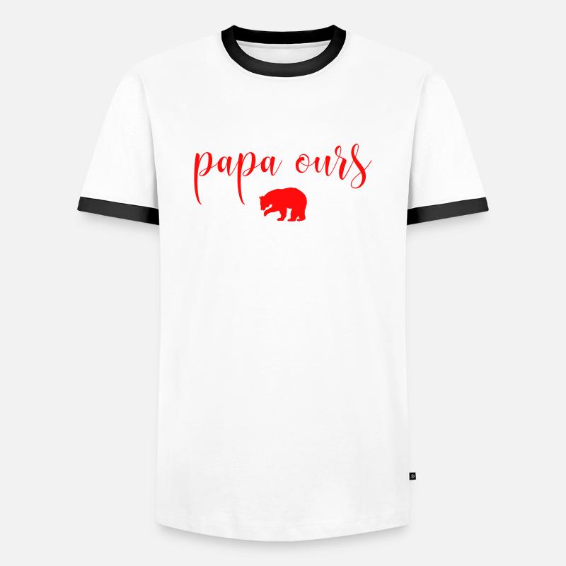 Daddy Bear - Men's Ringer Shirt - white/black