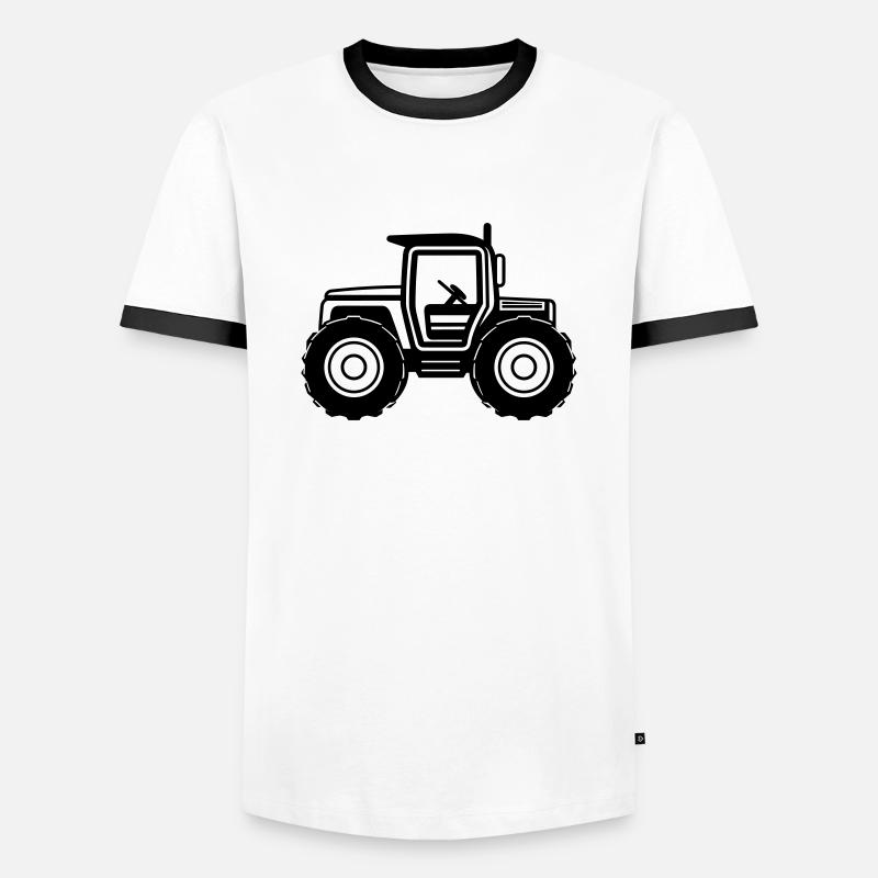 Tractor - Men's Ringer Shirt - white/black