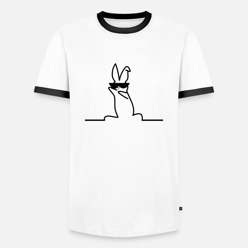 cool bunny - Männer Kontrast-T-Shirt - Weiß/Schwarz